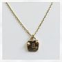 "Love Locks" 10KY Gold Charm Necklace, with .9mm Beveled Edge Cable Chain 16"