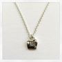 "Love Locks" Sterling Silver Charm Necklace, with 1.1mm Cable Chain 16"