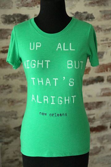 Up All Night But That's Alright Ladies Tri-blend Short Sleeve Crew Neck Tee