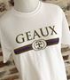 "GEAUX Purple & Gold" White Sueded Unisex Crew Neck Tee