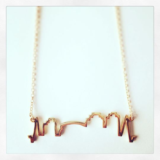 "NOLA Skyline" Gold Vermeil Charm Necklace