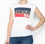 "AMOUR 504" Ladies' Flowy Muscle Tee with Rolled Cuff