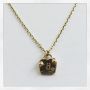 "Love Locks" 10KY Gold Charm Necklace, with .9mm Beveled Edge Cable Chain 16"