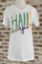 "Hail Yes" White Sueded Unisex V-Neck Tee
