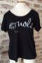 NOLA Strings Wide U Neck Black Burnout Tee